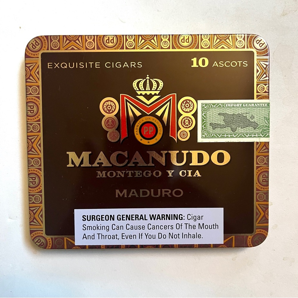 Macanudo Tin, empty, cigar tin.EUC